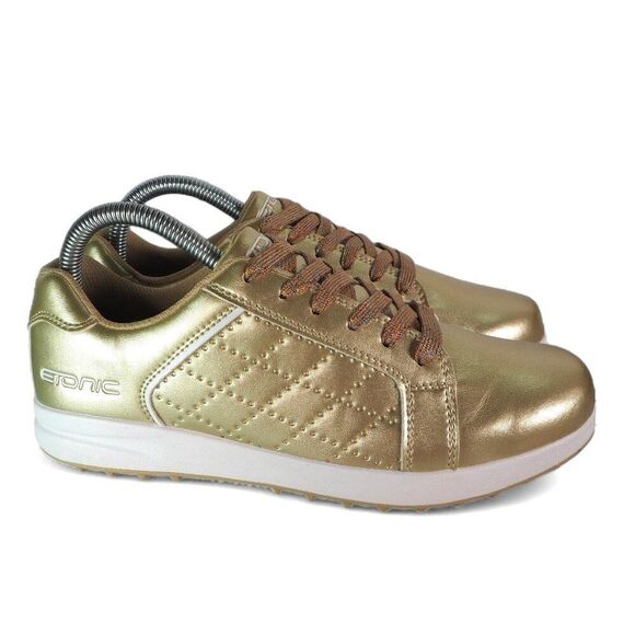 Etonic G-SOK 3.0 Spikeless Golf Shoes "Metallic Gold" LG300GD Women's 7.5M - Picture 4 of 11